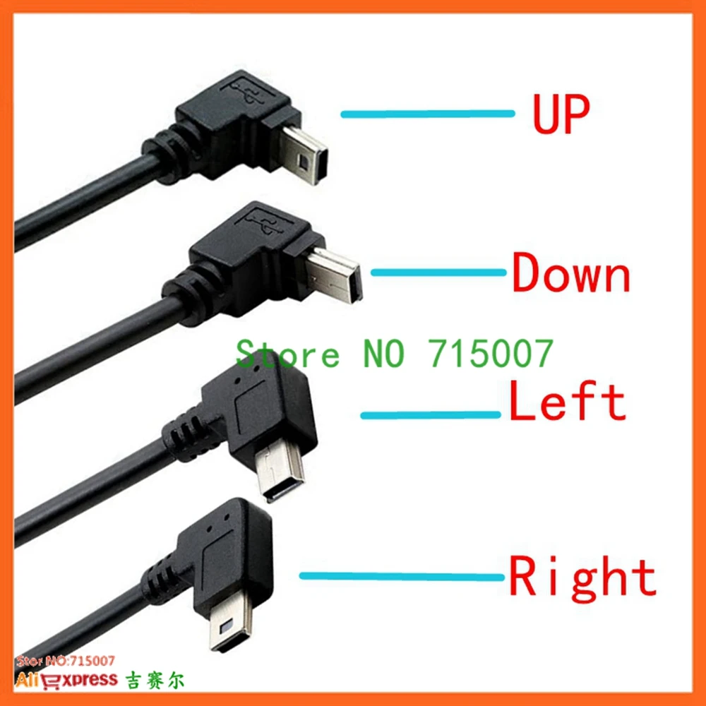 Мини-usb 2,0 Up& DO& Left& Right 5Pin мужчин и женщин удлинитель для gps тахографа 25 см черный