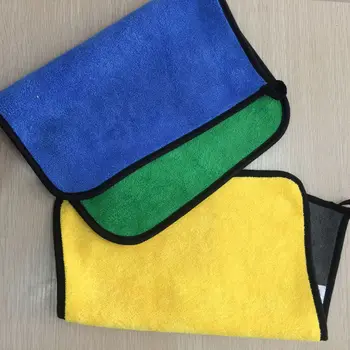 

Microfiber Towel Absorbent Coral Velvet Car Cleaning Towel 30*40 Cleaning Towel Double Layer Double Color Thick Cleaning Towel