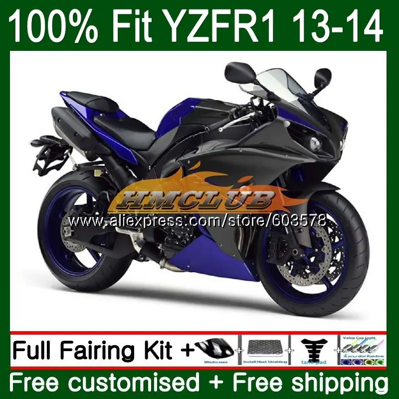 Инъекций средства ухода за кожей для YAMAHA YZF 1000 R 1 R1 2013 65CL. 6 цвет: черный, синий YZF-1000 YZF-R1 комплект YZF1000 YZFR1 13 14 обтекатель oem