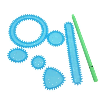 

7Pcs Students Drawing Ruler Kids Painting Template Students Stationery for Students Kids Sky-Blue