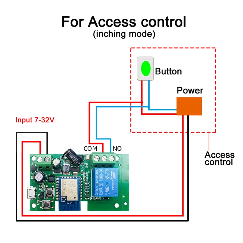 Smart Switch Tuya Smart WIFI 1CH 2CH Gate Electric Door Access Motor Lock Switch DC 12V 24V 32V 1 2 Channel Pulse Relay Module RF433 Remote