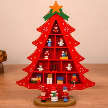 

Div wood Christmas tree table decoration put Christmas children gifts mall window decorations