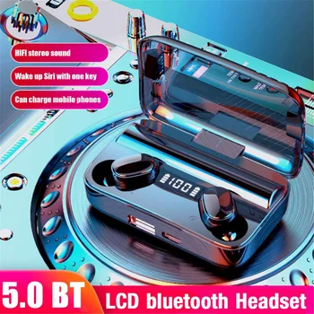 

TWS 5.0 2000mAh HIFI bluetooth Earphones Wireless with Headphones Charge Box Sports Headset Ear Buds with Dual IPX7 waterproof