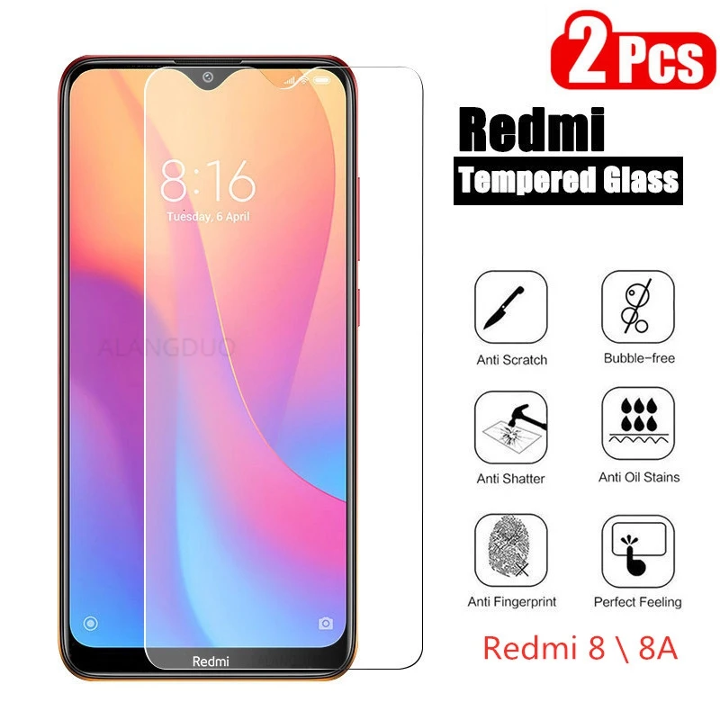 Закаленное стекло для Redmi 8 8A Note 7 Pro 2 шт. защита экрана 2.5D 9H передняя закаленная