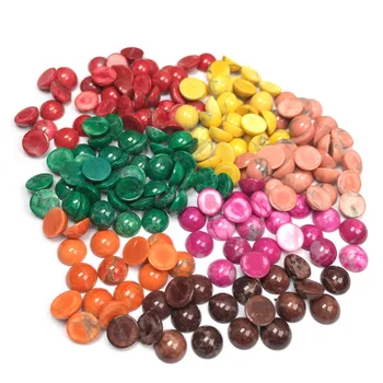 

10pcs New Semi-circular Faux Turquoises Ring Surface 6mm Fashion Natural Style Cabochons For Bracelet Earrings Accessories