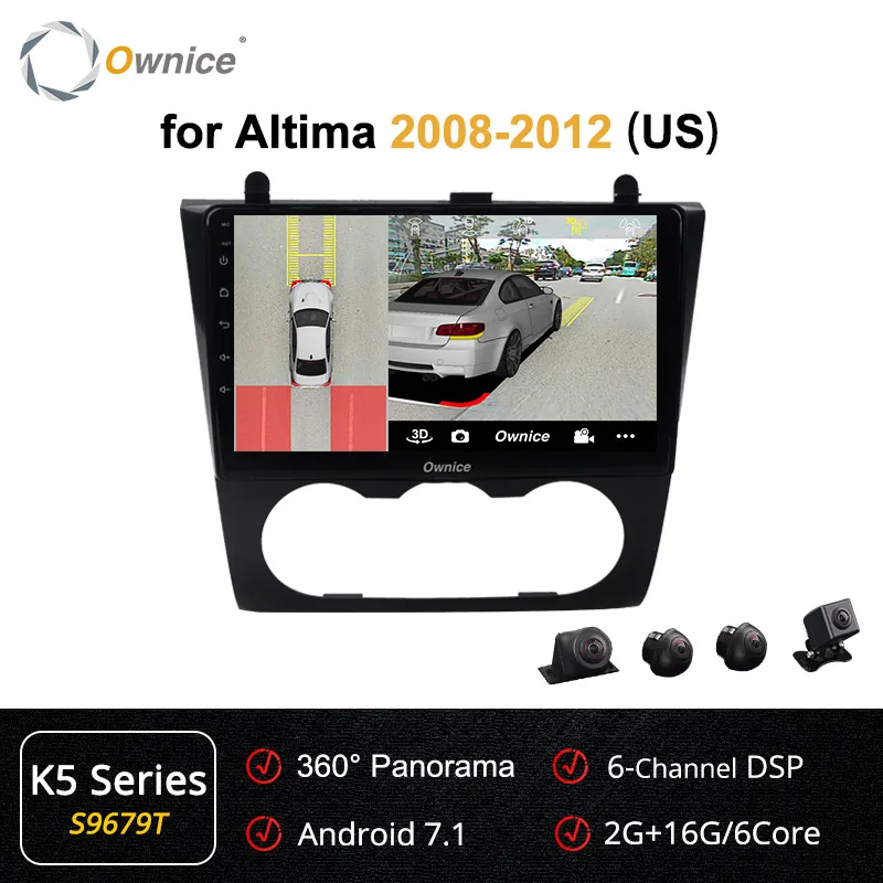 S9679 K5 Ownice Android 9,0 стерео k3 k5 k6 для 2008-2012 Nissan Teana ALTIMA Руководство A/C Авторадио плеер 360 панорама DSP 4G LTE SPDIF - Цвет: S9679 K5