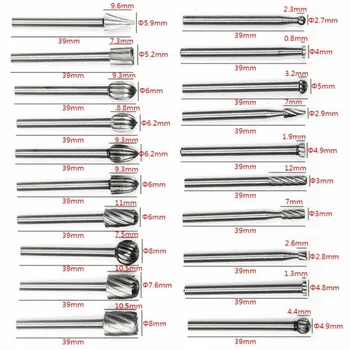 

20pcs Cutting Grinder Wood Carving Burrs Engraving Rotary Drilling Reaming HSS