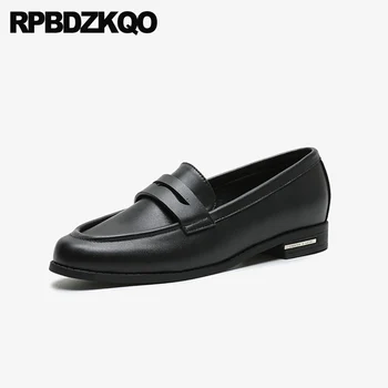 

slip on round toe loafers black flats rubber sole ladies 2019 fashion designer shoes china casual spring autumn chinese women
