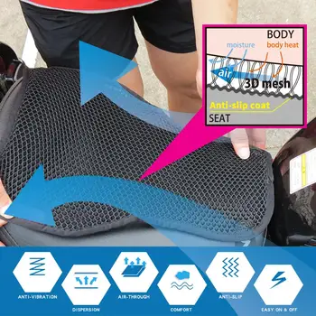 

Hot New Motorcycle Cool Seat Cover Motorcycle Seat Protector Cushion Double layer Mesh Sunscreen Mat Motorcycle Accessories