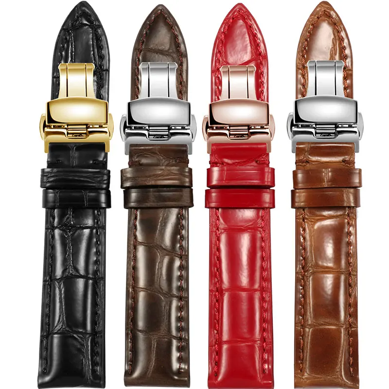 Ремешок для часов из мягкой коровьей кожи черный коричневый красный