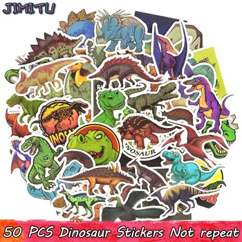 

50 PCS Dinosaur Sticker Cartoon Jurassic Animal Educational Toys Stickers for Children DIY Laptop Scrapbooking Luggage Bicycle