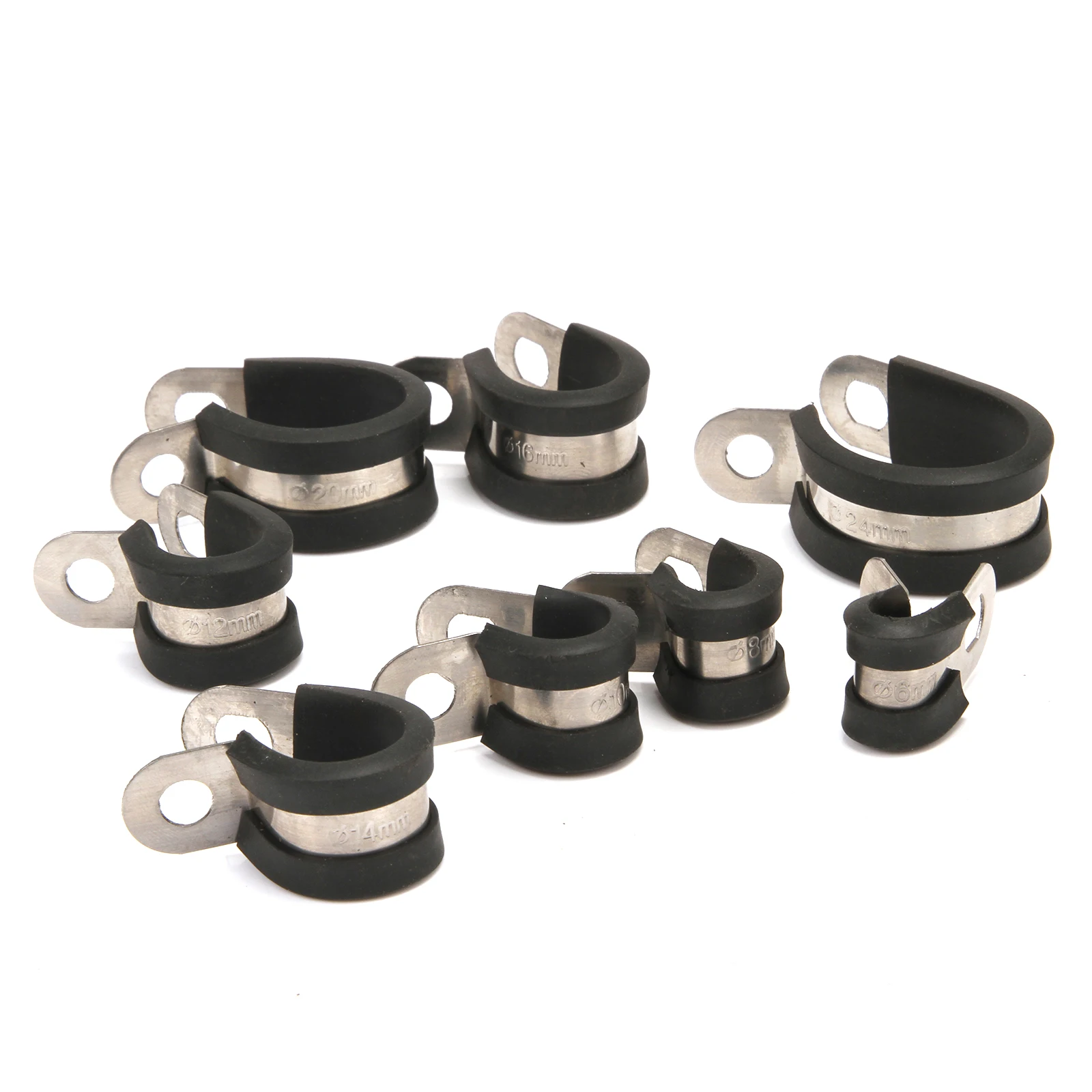 Черный резиновый удерживающий шланг из нержавеющей стали зажимы для шланга и