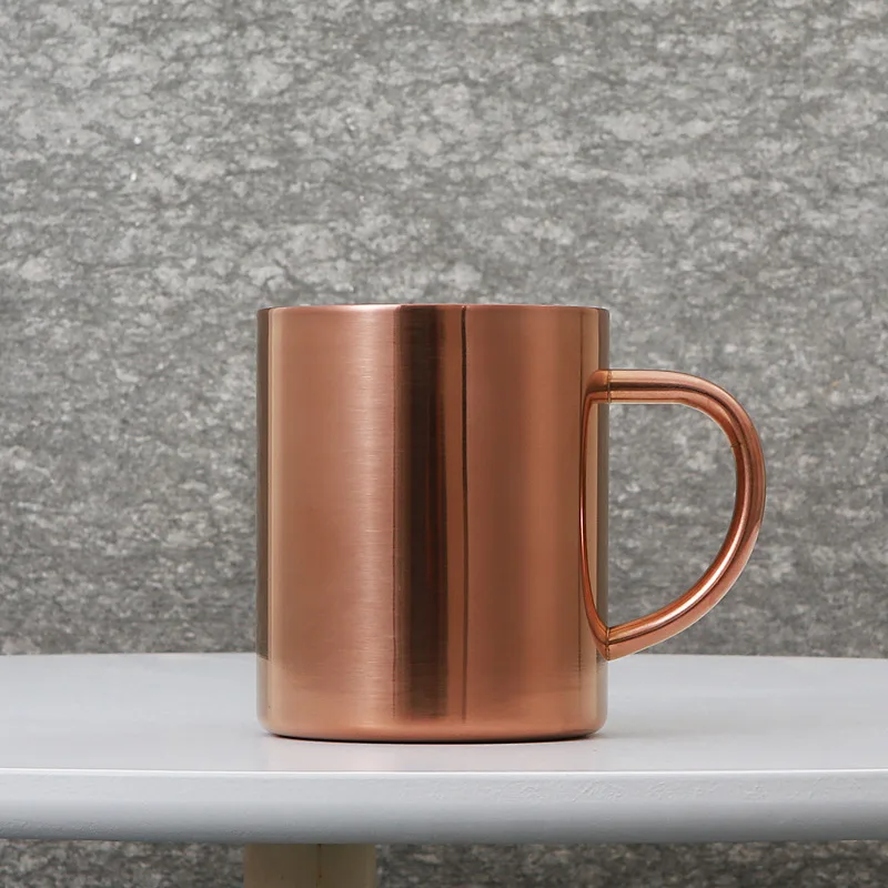 

Stainless Steel Rose Gold Beer Mug Creative Mug Cup Mug With Handle Cup Double Copper Brushing Cup