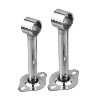 

2pcs Stainless Steel Closet Rod High Anticorrosive and Bright Treatment End Wardrobe Hanging Rail Pole Socket Holder