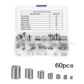 

Part Wire Thread Insert Replaces Replacement M3-M12 Metric Helicoil Silver