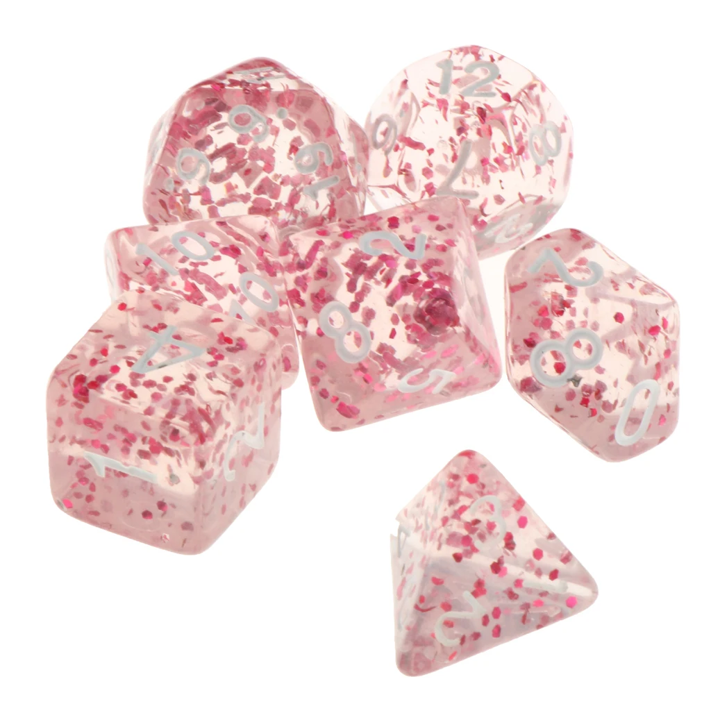 Pack of 7 Polyhedral Dices Table Board Games Party KTV for Dungeon & Dragons DND Dice Set Party Game Dices Hobby & Collectibles