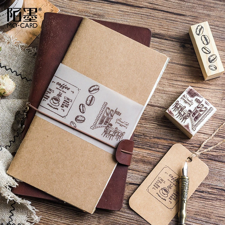 AngelHere Store 1 шт. винтажные деревянные резиновые штампы Кофейни милые DIY Скрапбукинг Канцтовары офисный школьный поставка