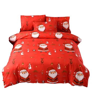 

Christmas Bedding Set of 3 Bedding, with Pillowcase Bed Quilt Cover Santa Pillowcase, Patterned Family Hotel Christmas Bedding 2