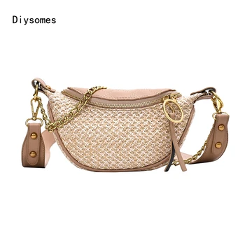 

Diysomes Summer New Straw Woven Bags For Women 2020 Trendy Fashion Rattan Messenger Bag Wild Handbags Ladies Chest Bag
