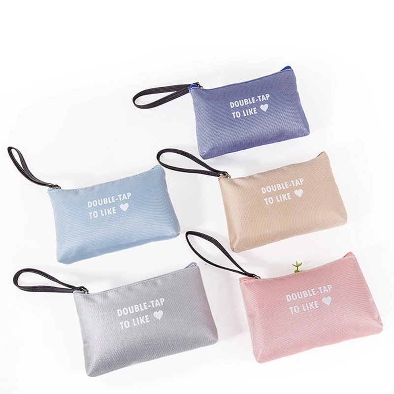

Hand carry Love letters Cosmetic Bag Portable Women zipper Makeup Case Organizer Wash Storage Pouch
