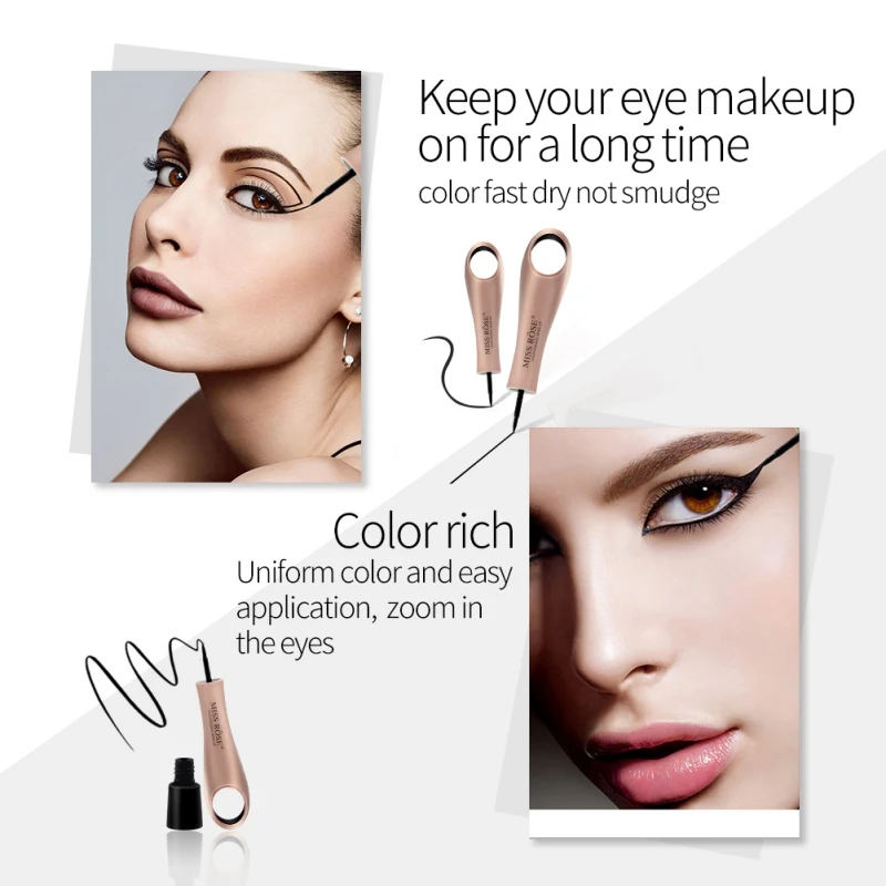 Черная Подводка для глаз макияж Профессиональная Косметика розовое золото стенд-кольцо для телефона легко носить подводка для глаз ручка водостойкая косметика Новинка
