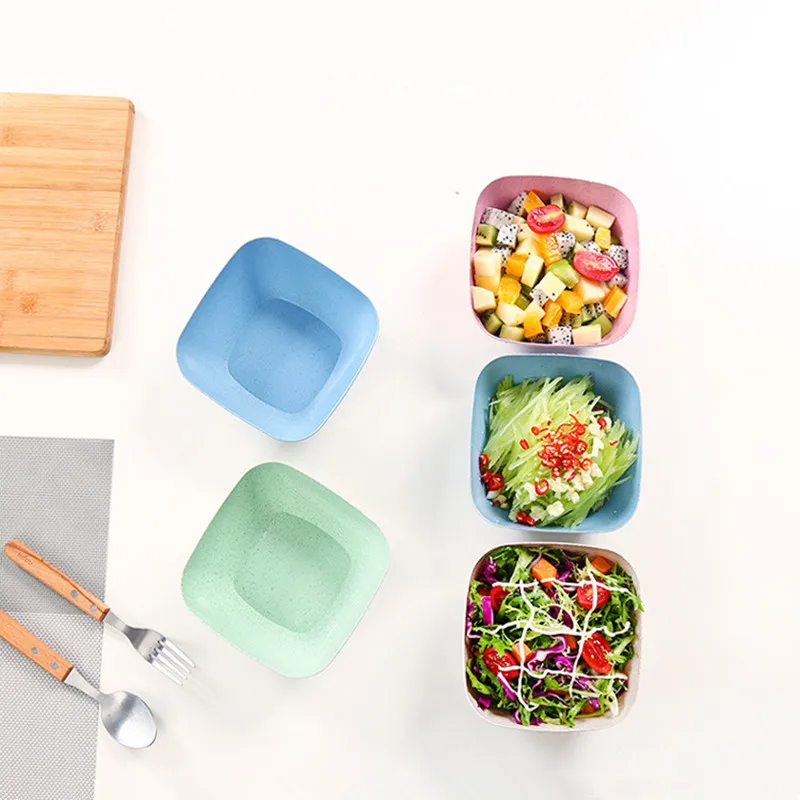 1Pcs Wheat Straw Dipping Sauce Fruit and Vegetable Salad Bowl Kitchen Cooking Seasoning Snacks Dried Candy Tray | Дом и сад