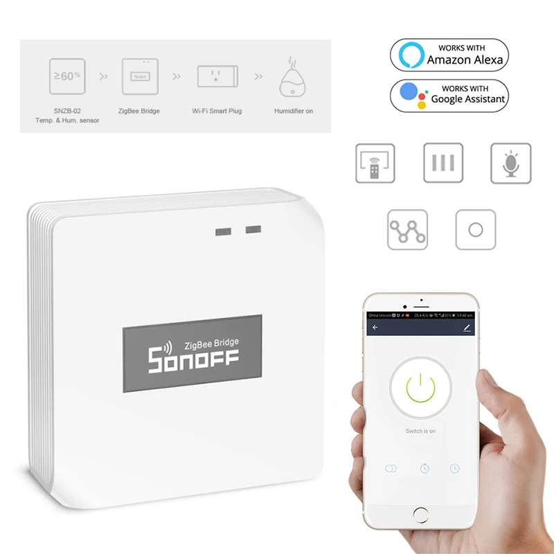 SONOFF Zigbee Bridge/беспроводной переключатель/датчик температуры и влажности/датчик