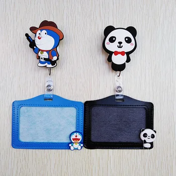 

1 Pcs New cartoon animals retractable badge reel silicone student nurse Exihibiton ID name card Badge clip 2020 office supplies
