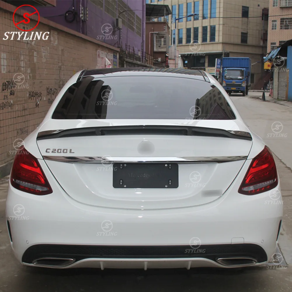W205 седан карбоновый спойлер R Стиль для Mercedes-benz C250 C260 C300 C63 задний багажник спойлер крыла