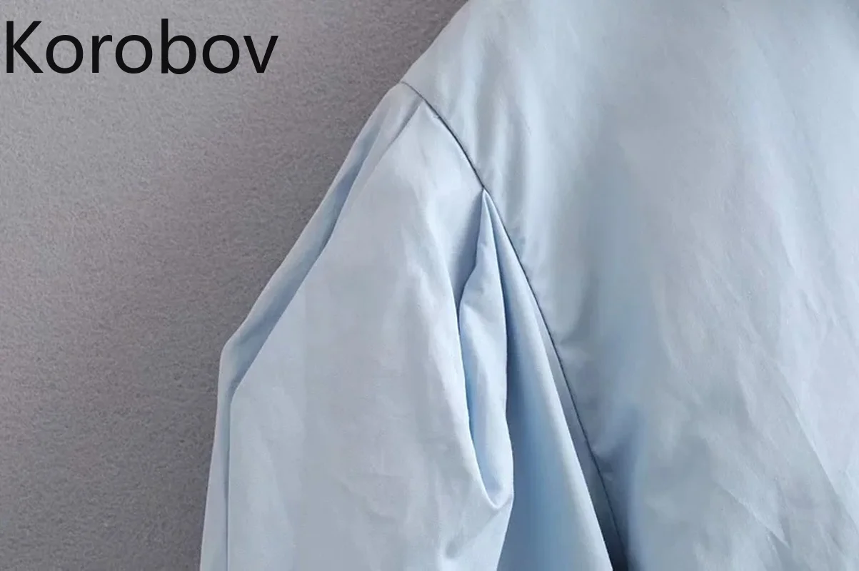 Korobov/Корейская женская блузка с круглым вырезом и оборками в стиле пэчворк