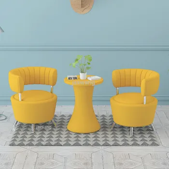 

New Nordic Single Sofa Chair Lounge Chair Discuss Chairs Living Room Chair Coffee Table Fashion Side Table Makeup Chair Set