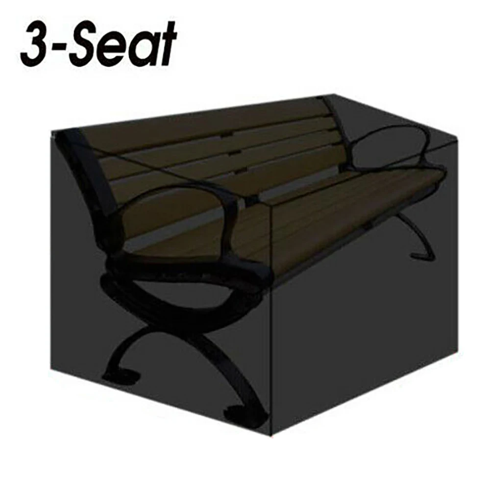 3-seat Горячая новинка, в нескольких спецификациях,, садовая скамейка, пылезащитная крышка, водонепроницаемая, дышащая, для улицы, скамейка, черная, чехол для сиденья - Цвет: 3-seat
