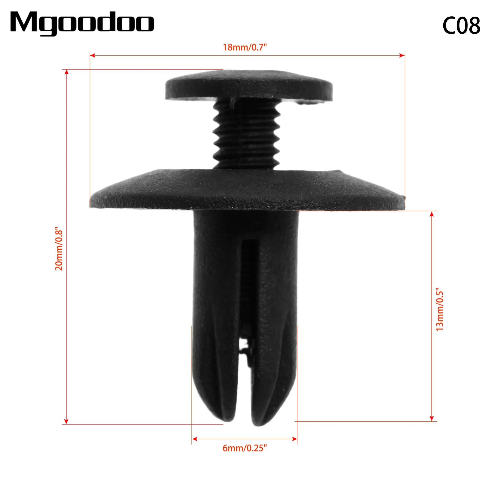 Автомобильный крепеж для бампера 6 мм 100 шт. пластиковый фиксатор заклепок штифт