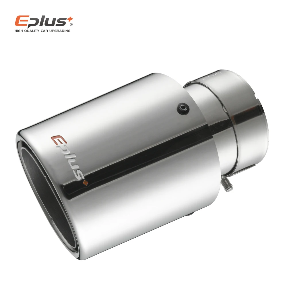 EPLUS Car Stainless Steel Muffler Tip Exhaust System Universal Crimping Silver Decoration Exhaust Pipe Mufflers for Akrapovic exhaust muffler tip exhaust pipe muffler