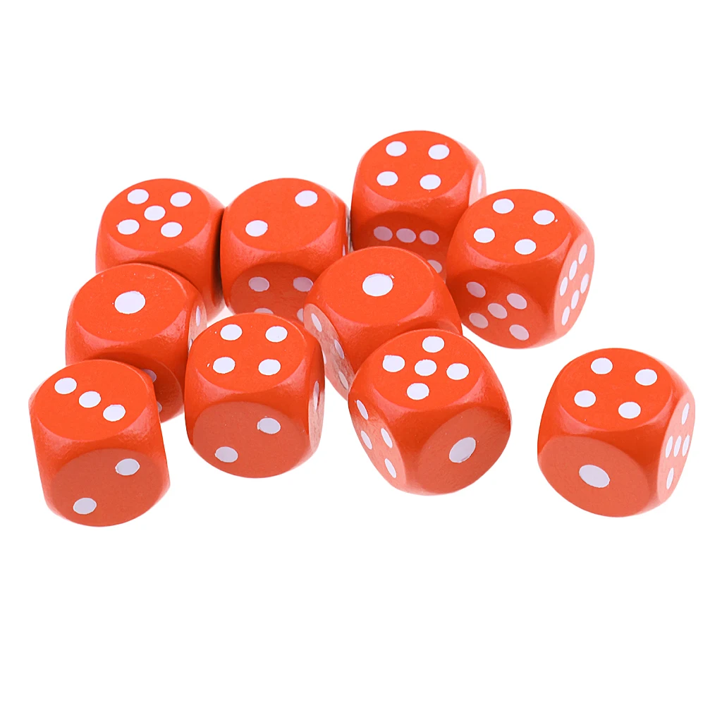 10 pcs 6 Sided Wooden Dice 20mm Size Perfect for Tabletop Wargames Role Playing Games RPGs MTG TRPG Roleplaying Games