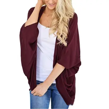 

Autumn Women Solid Color Loose Blouse All-match Long Sleeve Concise Casual Top