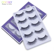 Docolor 5 пар норковые ресницы натуральные длинные 3D норковые ресницы ручной работы накладные ресницы Пластиковые Хлопковые Стебли макияж, накладные ресницы