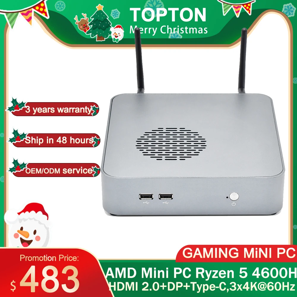 Mini Pc AMD Ryzen 5 2021 H, 6 núcleos, 12 hilos, hasta 4600 GHz, ordenador de escritorio, Windows 10, videojuegos, AX WiFi6, BT5.1, novedad de 4,0