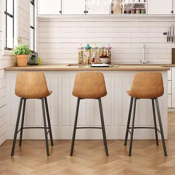 

Nordic Bar Chair Modern Simple Iron Front Desk Bar Chair High Foot Bar Chair Back Retro Home High Stool