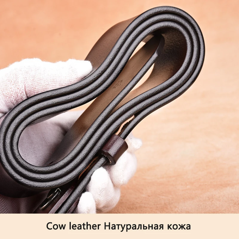  Men Cow Real Genuine Leather Belt Luxury Vintage Metal Pin Buckle Designer Belts Cowskin Strap Male