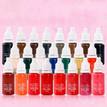 

23Pcs Ink Permanent Makeup Pigment 15Ml 23 Color Tattoo Ink Set Paint For Microblading Eyebrow Lip Body Makeup