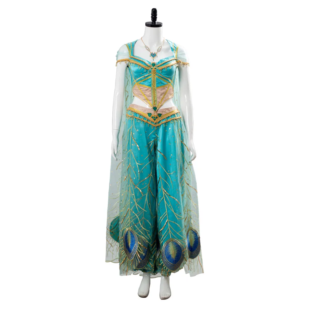 

2020 The Movie Aladdin Princess cosplay Jasmine Costume Naomi Scott Cosplay Jasmine Dress Gown Female Women Girls