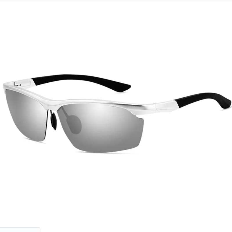 Fashion Sports Sunglasses Men Polarized Aluminum Magnesium Half Frame Square Fishing Men's photochromic Sun Driving Glasses|Мужские