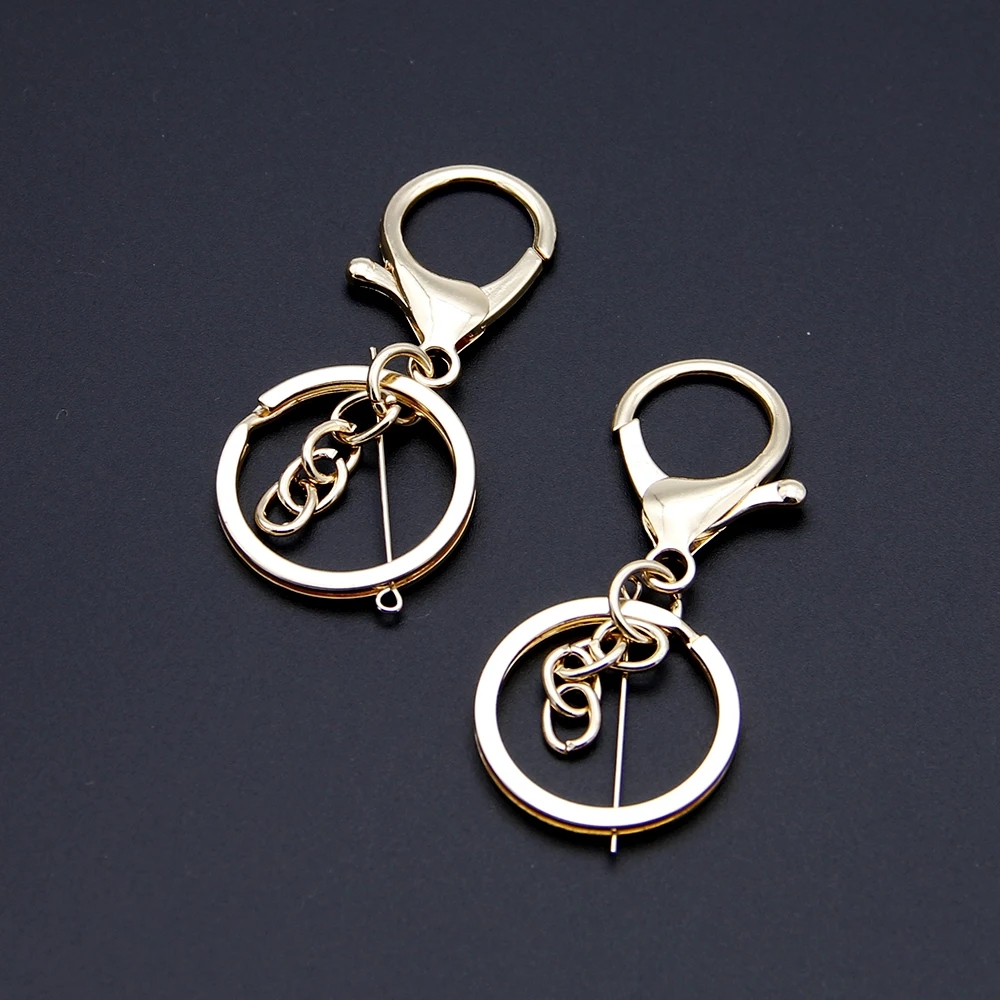 David accessories 10ocs/Лот Цвет серебристый, золотой круг ключевая цепь кулон металлической пряжкой дома подарок на Рождество материалы, 10Yc5970