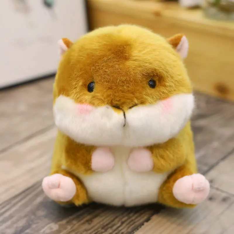 Brown hamster 18 см плюшевая круглая Панда Свинья Пингвин кролик Толстая форма цыпленок Милая длинная Плюшевая Кукла Мягкие животные мультфильм дети игрушки Рождественский подарок - Цвет: Brown hamster