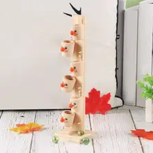 Детские деревянные блоки с рисунком клоуна, дерево, мраморный шар, бегущая игра, детские игрушки