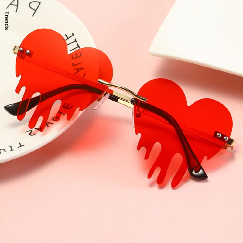 Steampunk Sunglasses Driver-Goggles Tears-Shape Heart Vintage Women Fashion Eyewear Love