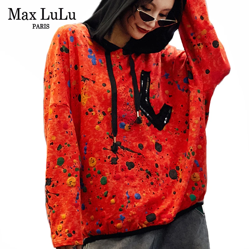

Max LuLu New 2019 Korean Fashion Style Ladies Autumn Punk Clothes Womens Hooded Hoodies Casual Printed Female Floral Sweatshirts