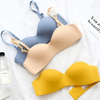 

Seamless Underwear Fashion Bralette Brassiere Small Chest IntimatesSexy Strapless Women Bras Lingerie Push Up Invisible Bra