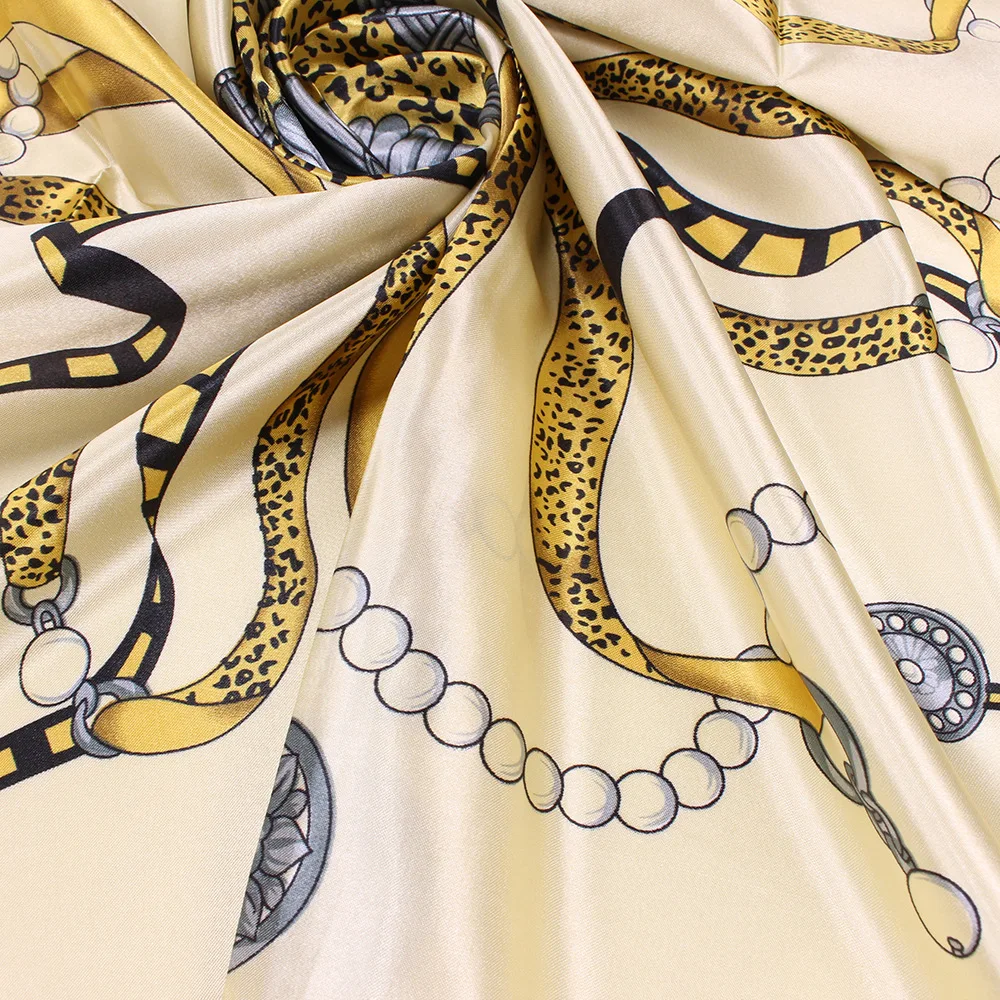 90*90 см мусульманский шелковый шарф Хиджаб Женский исламский платок Малайзия печатных платок femme musulman шарфы квадратные